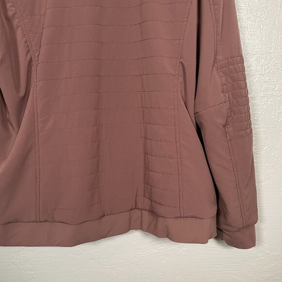 Kuhl Women XL  Mauve Rose Pink Bomber Jacket Soft Shell Zip Pockets Gorpcore - Picture 7 of 11
